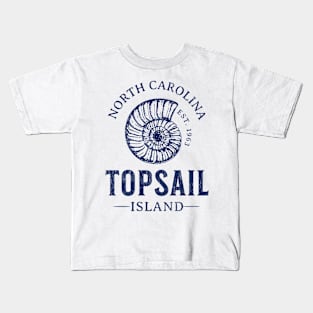 Topsail Island, NC Summertime Vacationing Seashell Kids T-Shirt